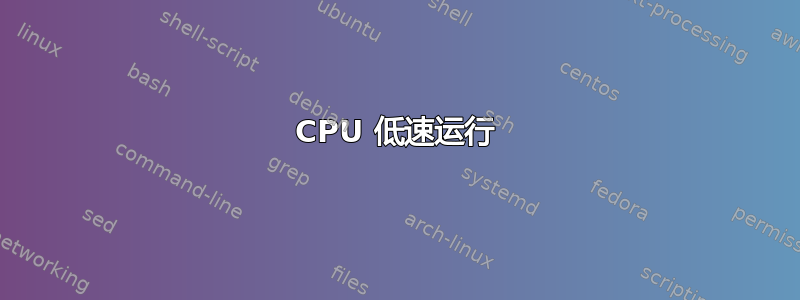 CPU 低速运行