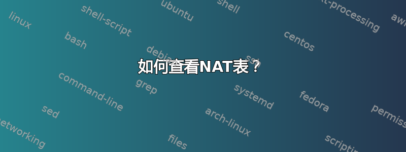 如何查看NAT表？