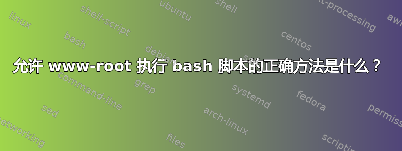 允许 www-root 执行 bash 脚本的正确方法是什么？