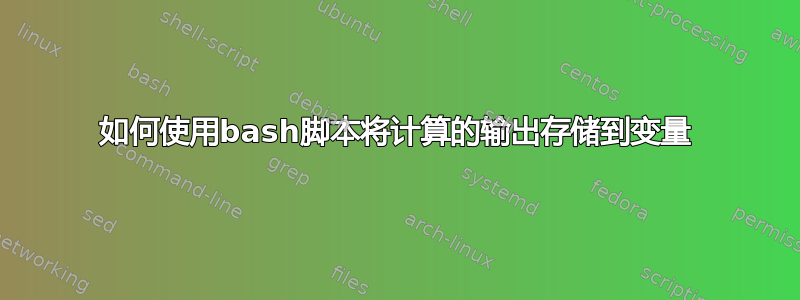 如何使用bash脚本将计算的输出存储到变量