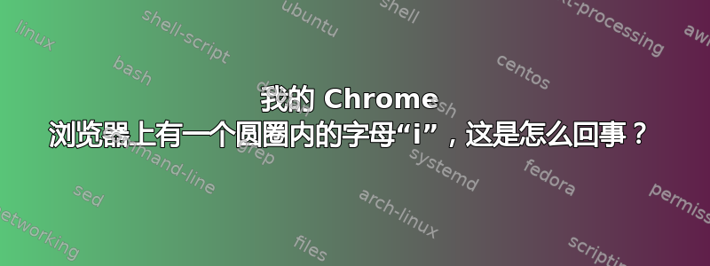 我的 Chrome 浏览器上有一个圆圈内的字母“i”，这是怎么回事？