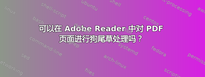 可以在 Adob​​e Reader 中对 PDF 页面进行狗尾草处理吗？