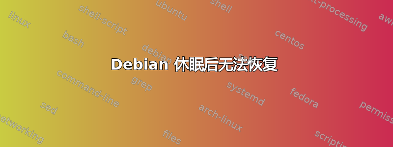 Debian 休眠后无法恢复