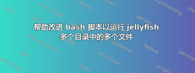 帮助改进 bash 脚本以运行 jellyfish 多个目录中的多个文件