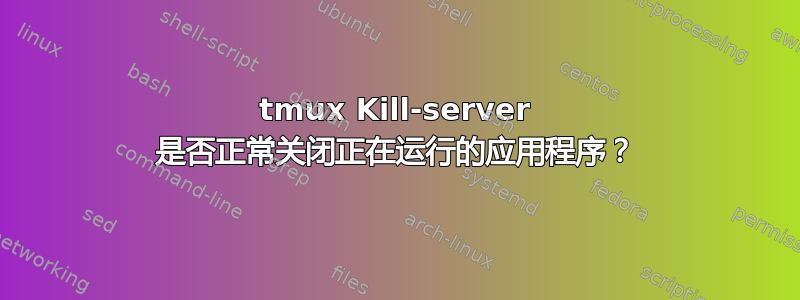 tmux Kill-server 是否正常关闭正在运行的应用程序？