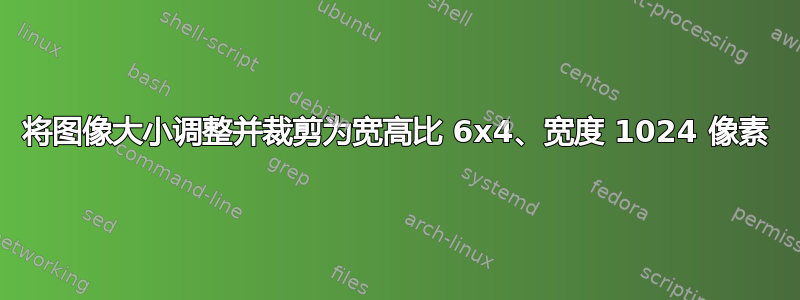 将图像大小调整并裁剪为宽高比 6x4、宽度 1024 像素