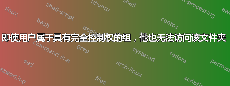 即使用户属于具有完全控制权的组，他也无法访问该文件夹