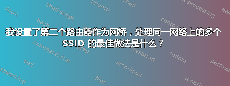 我设置了第二个路由器作为网桥，处理同一网络上的多个 SSID 的最佳做法是什么？