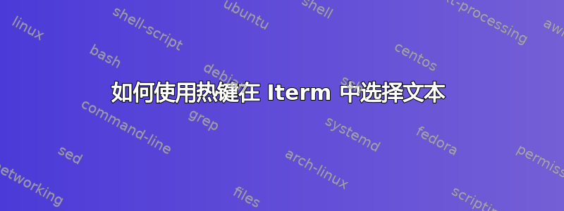 如何使用热键在 Iterm 中选择文本