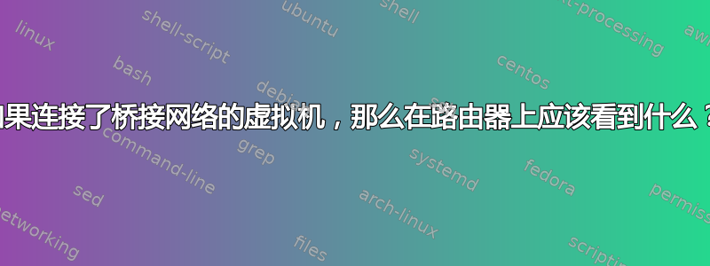 如果连接了桥接网络的虚拟机，那么在路由器上应该看到什么？