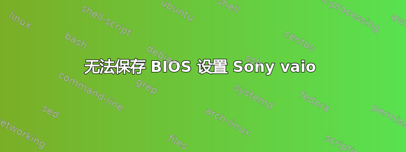 无法保存 BIOS 设置 Sony vaio