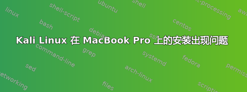 Kali Linux 在 MacBook Pro 上的安装出现问题