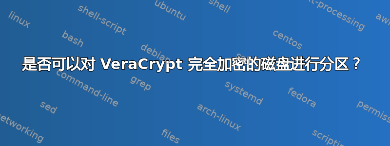 是否可以对 VeraCrypt 完全加密的磁盘进行分区？