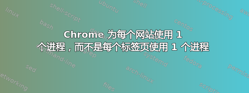 Chrome 为每个网站使用 1 个进程，而不是每个标签页使用 1 个进程