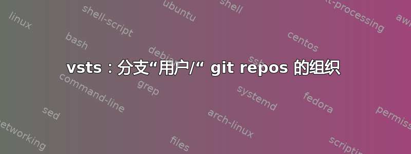 vsts：分支“用户/“ git repos 的组织