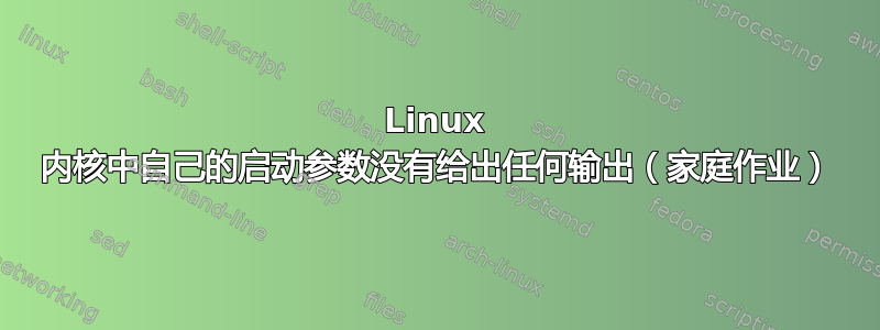 Linux 内核中自己的启动参数没有给出任何输出（家庭作业）