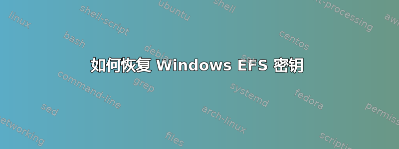 如何恢复 Windows EFS 密钥