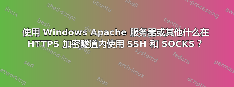 使用 Windows Apache 服务器或其他什么在 HTTPS 加密隧道内使用 SSH 和 SOCKS？