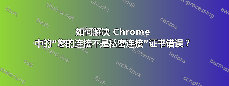 如何解决 Chrome 中的“您的连接不是私密连接”证书错误？