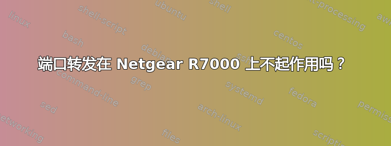 端口转发在 Netgear R7000 上不起作用吗？