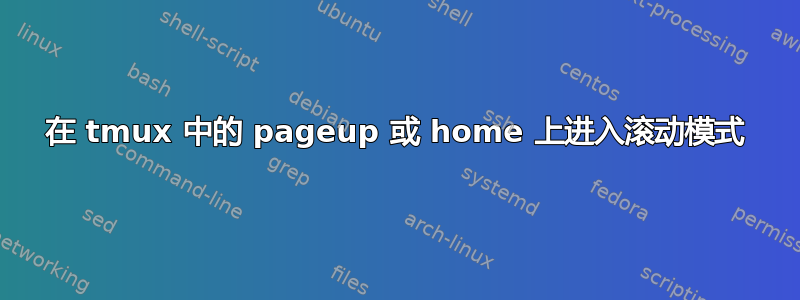 在 tmux 中的 pageup 或 home 上进入滚动模式