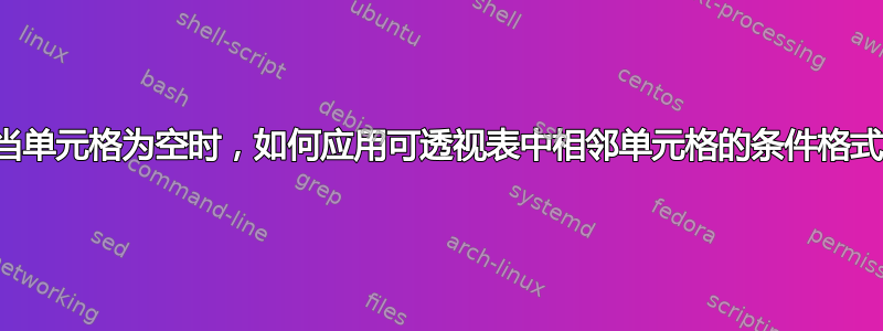 当单元格为空时，如何应用可透视表中相邻单元格的条件格式