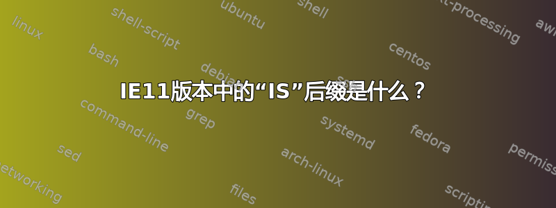 IE11版本中的“IS”后缀是什么？