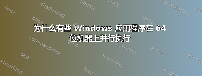 为什么有些 Windows 应用程序在 64 位机器上并行执行