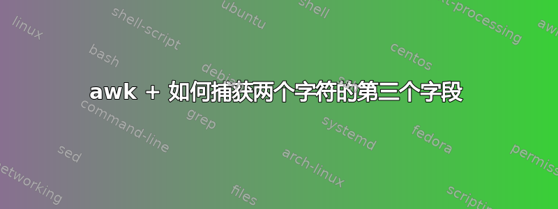 awk + ​​如何捕获两个字符的第三个字段