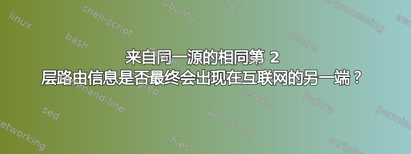 来自同一源的相同第 2 层路由信息是否最终会出现在互联网的另一端？