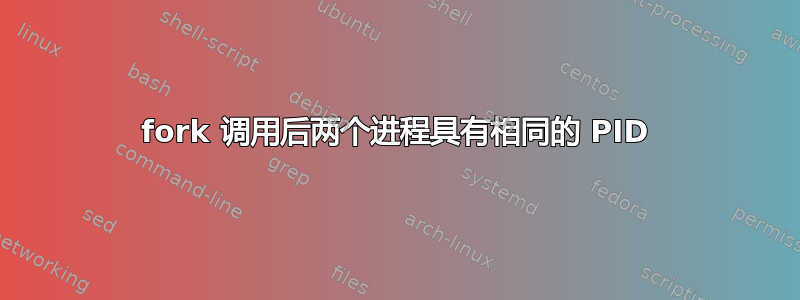 fork 调用后两个进程具有相同的 PID