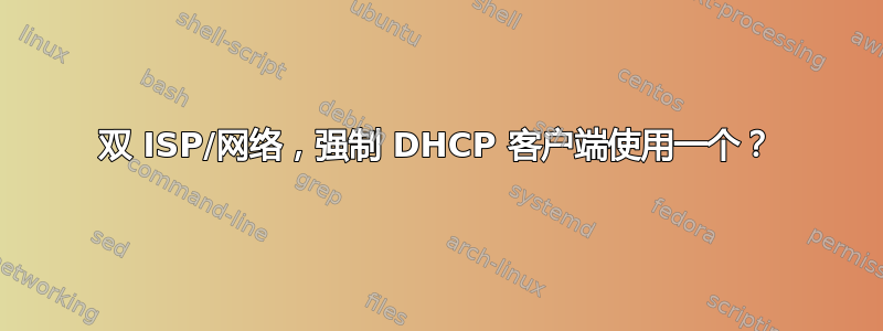 双 ISP/网络，强制 DHCP 客户端使用一个？