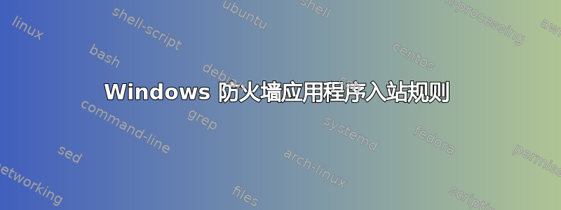 Windows 防火墙应用程序入站规则