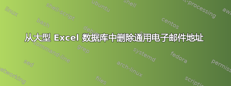 从大型 Excel 数据库中删除通用电子邮件地址