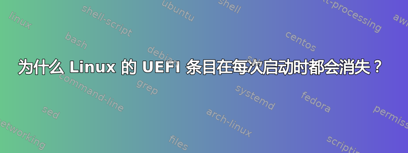 为什么 Linux 的 UEFI 条目在每次启动时都会消失？