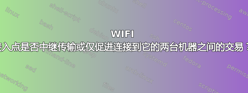 WIFI 接入点是否中继传输或仅促进连接到它的两台机器之间的交易？