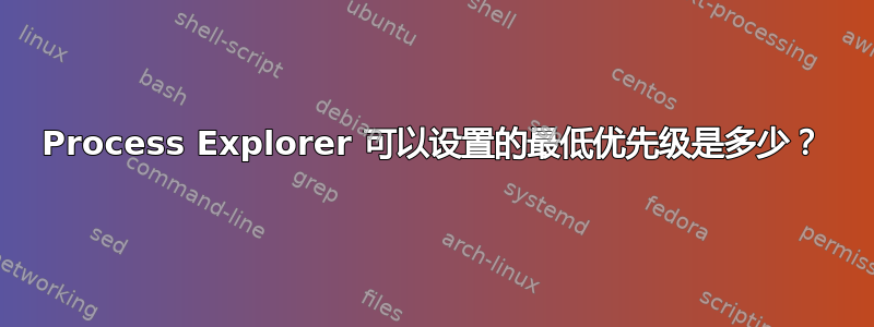 Process Explorer 可以设置的最低优先级是多少？