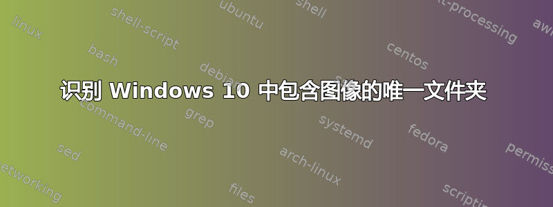 识别 Windows 10 中包含图像的唯一文件夹