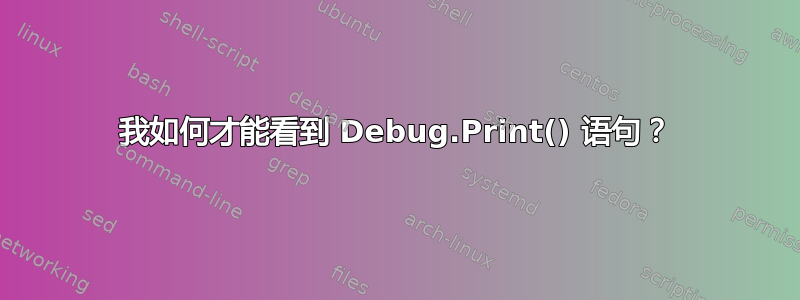 我如何才能看到 Debug.Print() 语句？