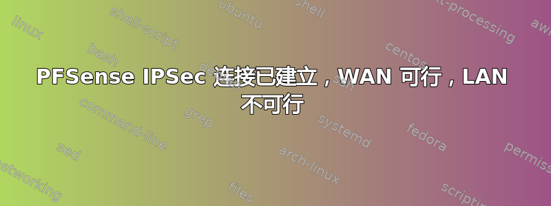 PFSense IPSec 连接已建立，WAN 可行，LAN 不可行