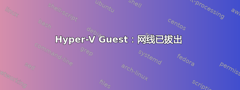 Hyper-V Guest：网线已拔出