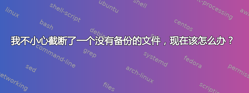 我不小心截断了一个没有备份的文件，现在该怎么办？