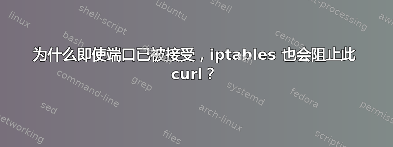 为什么即使端口已被接受，iptables 也会阻止此 curl？