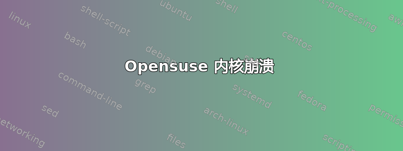 Opensuse 内核崩溃