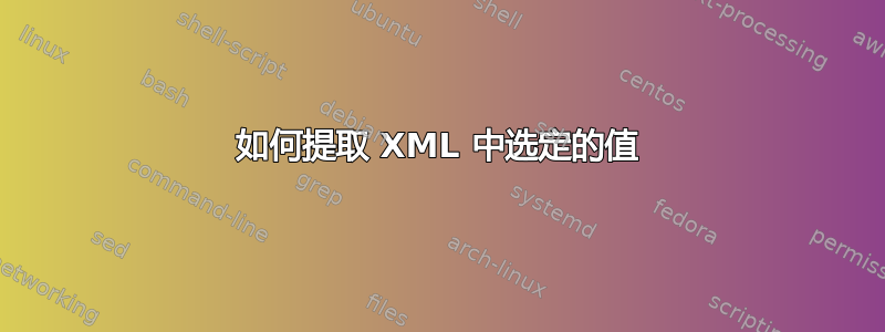 如何提取 XML 中选定的值