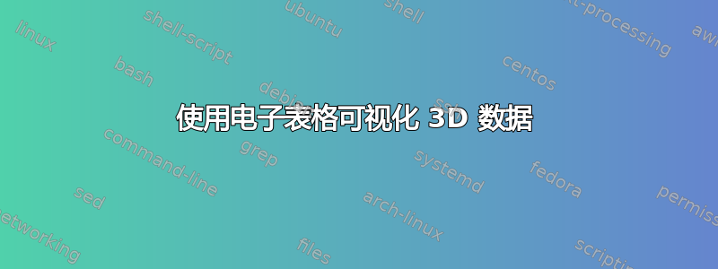 使用电子表格可视化 3D 数据