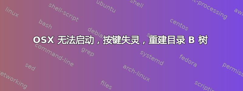 OSX 无法启动，按键失灵，重建目录 B 树