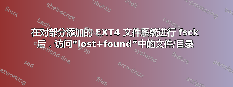 在对部分添加的 EXT4 文件系统进行 fsck 后，访问“lost+found”中的文件/目录