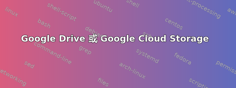 Google Drive 或 Google Cloud Storage 