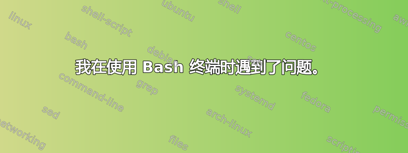 我在使用 Bash 终端时遇到了问题。